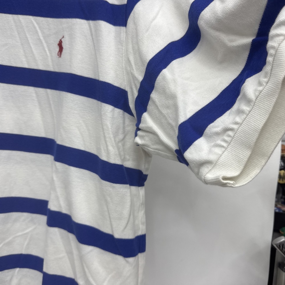 Polo Ralph Lauren Big And Tall Blue And White Striped Polo XLT - Picture 5 of 8